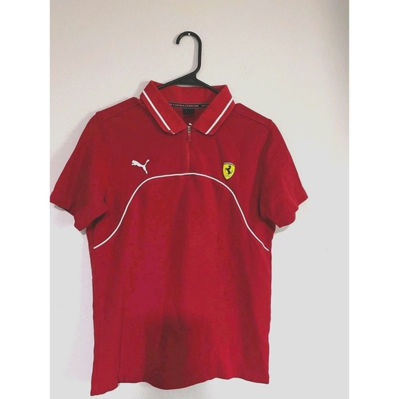 SCUDERIA FERRARI 1/4 ZIP POLO SHIRT JERSEY PUMA SIZE SMALL